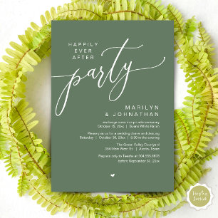 Invitation Fête de Mariage "Heureux à Tout Jamais" Dîner de F