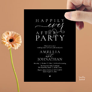 Invitation Fête de Mariage "Heureux à Tout Jamais" Dîner de M