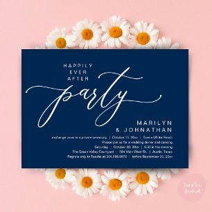 Invitation Fête de Mariage "Heureux à Tout Jamais" Dîner de M