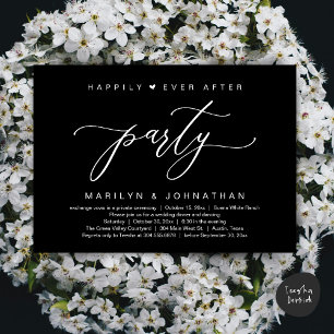 Invitation Fête de Mariage "Heureux à Tout Jamais" Dîner de M