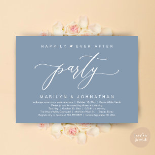 Invitation Fête de Mariage "Heureux à Tout Jamais" Dîner de M
