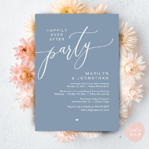 Invitation Fête de Mariage "Heureux à Tout Jamais" Dîner de M