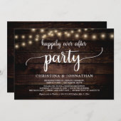 Invitation Fête de Mariage Heureux à Tout Jamais, Échange de  (Devant / Derrière)