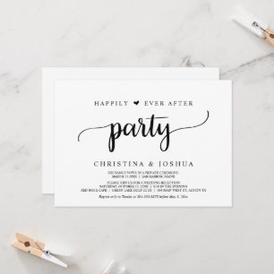 Invitation Fête de Mariage Heureux à Tout Jamais, Mariage Int