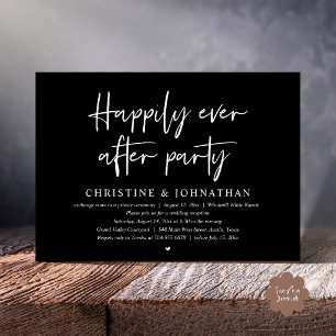 Invitation Fête de Mariage Heureux à Tout Jamais, Mariage Int
