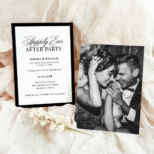 Invitation Fête de Mariage Heureux à Tout Jamais Réception