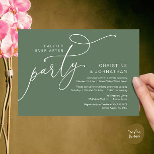 Invitation Fête de Mariage Heureux, Dîner Romantique Dansant