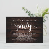 Invitation Fête de mariage heureux pour toujours, Bois rustiq (Debout devant)