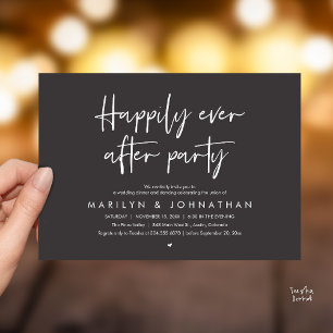 Invitation Fête de Mariage « Heureux pour Toujours », Dîner d