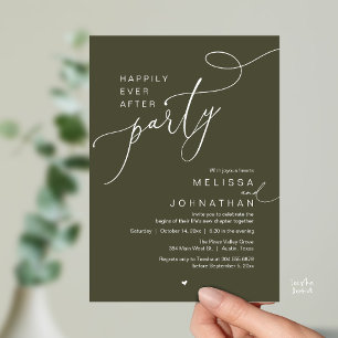 Invitation Fête de Mariage Heureux Pour Toujours, Dîner de Ma
