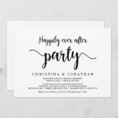 Invitation Fête de Mariage heureux pour toujours, Échange de  (Devant / Derrière)