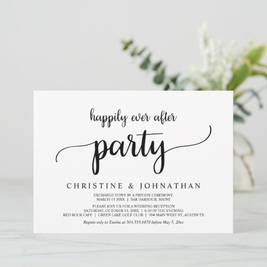Invitation Fête de Mariage Heureux Pour Toujours, Élitisme, S (Debout devant)