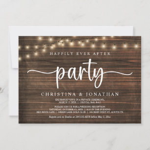 Invitation Fête de Mariage Heureux pour Toujours, Fuite amour