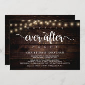 Invitation Fête de Mariage heureux pour toujours, Guirlande l (Devant / Derrière)