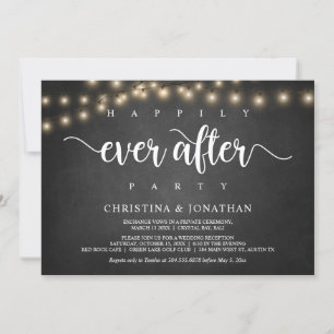 Invitation Fête de Mariage heureux pour toujours, Guirlande L
