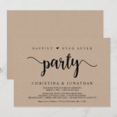 Invitation Fête de Mariage heureux pour toujours, Kraft Moder (Devant / Derrière)