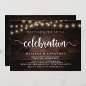 Invitation Fête de Mariage Heureux Pour Toujours, Lumière de  (Devant / Derrière)