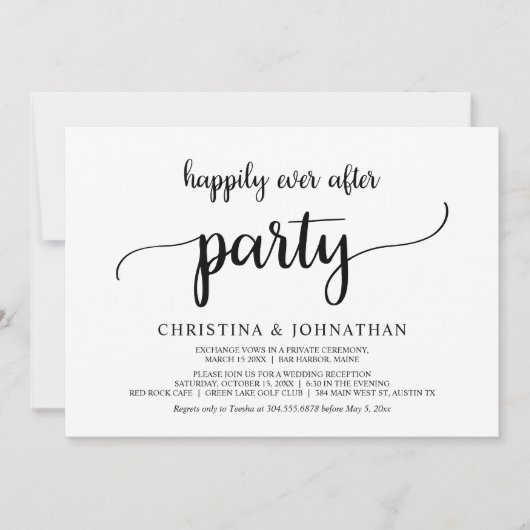 Invitation Fête de Mariage Heureux Pour Toujours, Mariage Rus (Devant)