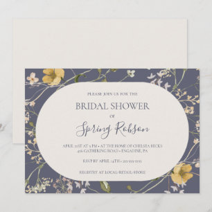 Invitation Fête de mariage horizontale avec fleurs sauvages v