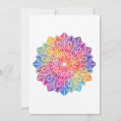 Invitation Fête de mariage indien Mandala Arc-en-ciel (Dos)