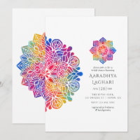 Fête de mariage indien Mandala Arc-en-ciel