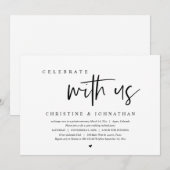 Invitation Fête de mariage intime, Célébrez avec nous (Devant / Derrière)