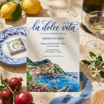 Fête de mariage italien La Dolce Vita à l'aquarell