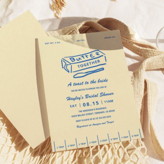 Invitation Fête de mariage jaune Beurre Ensemble