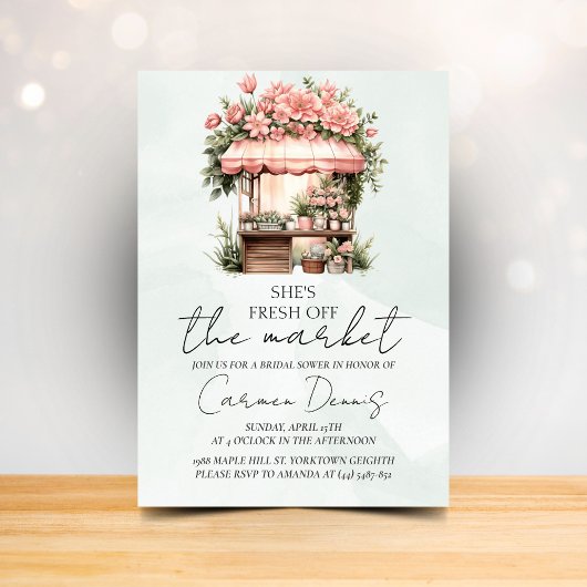 Invitation Fête de Mariage : La Mariée Quitte le Marché