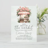 Invitation Fête de Mariage : La Mariée Quitte le Marché (Debout devant)