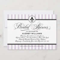 Fête de mariage Lavande Rayure Fleur de Lis