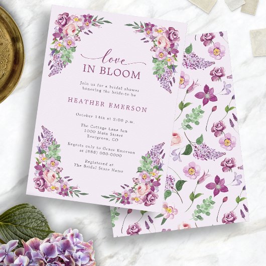Invitation Fête de mariage Lavender Love