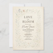 Invitation Fête de mariage Love in Bloom Code QR Fleurs sauva (Devant)