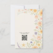 Invitation Fête de mariage Love In Bloom Floral QR Code (Dos)