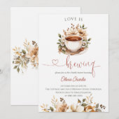 Invitation Fête de mariage Love is Brewing (Devant / Derrière)