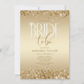 Invitation Fête de mariage Luxe Paillettes Dorées (Devant)