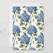 Invitation Fête de mariage Luxueuse Hydrangea Bleu (Dos)