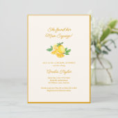 Invitation Fête de mariage Main Squeeze Citron Fruit Citrus (Debout devant)
