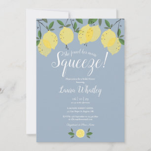 Invitation Fête de mariage Main Squeeze Lemon Dusty Blue