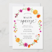 Invitation Fête de mariage Main Squeeze orange rose citron (Devant)