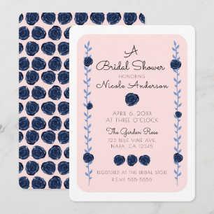 Invitation Fête de Mariage Maison de Campagne Rose Aquarelle