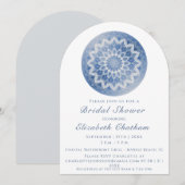 Invitation Fête de mariage mandala à dentelle bleue (Devant / Derrière)