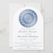 Invitation Fête de mariage mandala à dentelle bleue (Devant)
