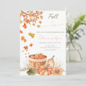 Invitation Fête de mariage - Mariée rustique d'automne (Debout devant)