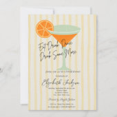 Invitation Fête de mariage Martini Yellow Stripes (Devant)