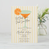 Invitation Fête de mariage Martini Yellow Stripes (Debout devant)