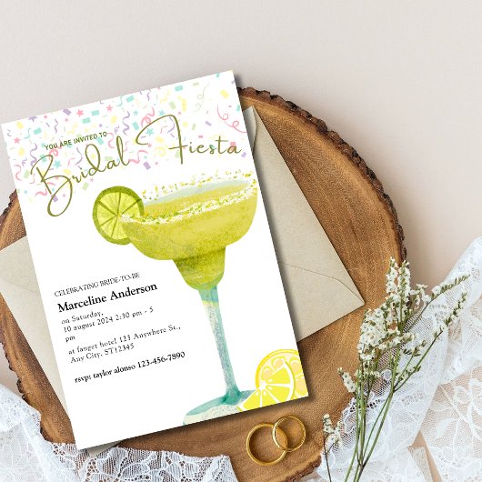 Invitation Fête de Mariage Mexicaine Margarita Citron Illustr