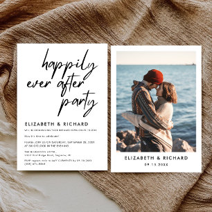 Invitation Fête de Mariage Minimaliste Happily Ever After