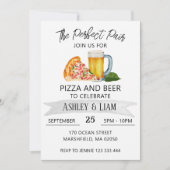 Invitation Fête de Mariage Mixte Pizza et Bière (Devant)