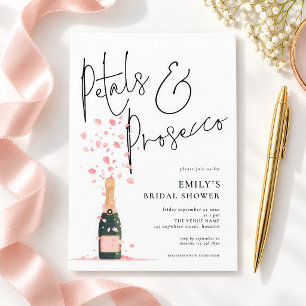 Invitation Fête de mariage Modern Petals Prosecco